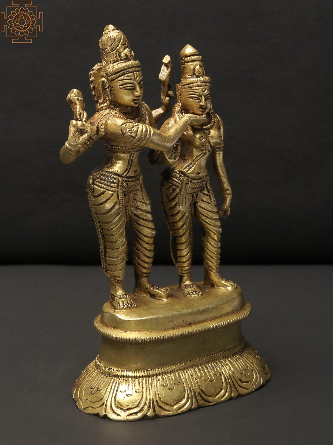5-Inch Dancing Lord Shiva Parvati Brass Statue
