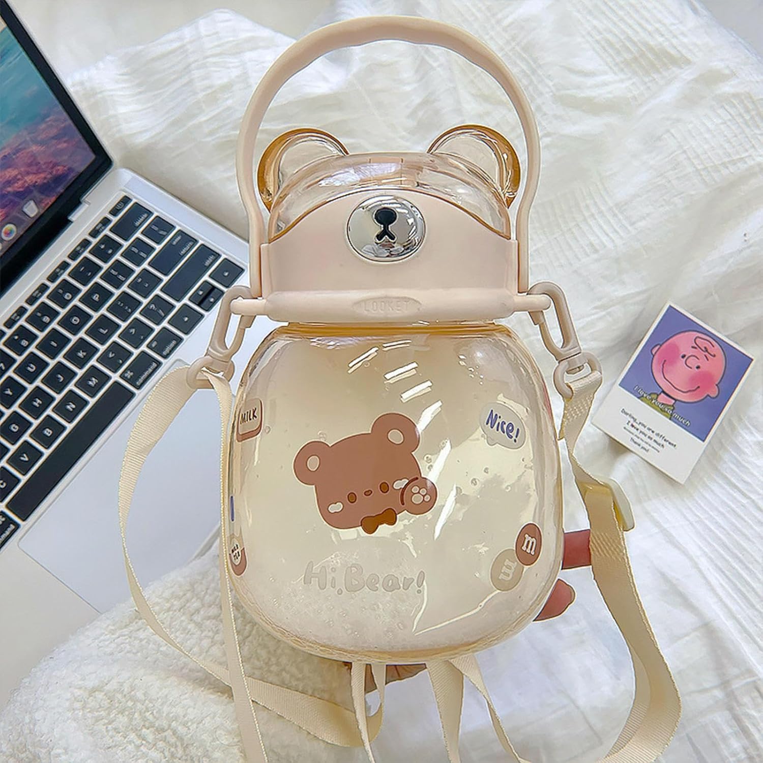 MBETA Bear Water Cup for Girls Summer Portable