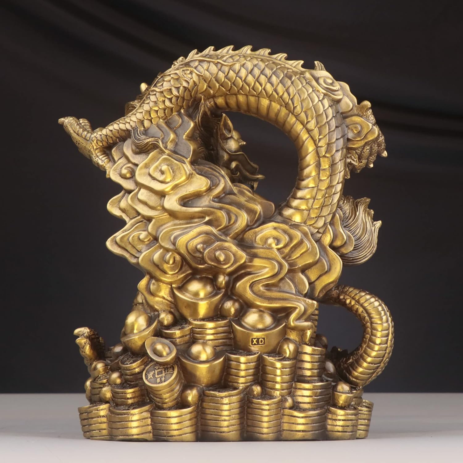 Usoway Copper Dragon Figurine Collectible Artwork