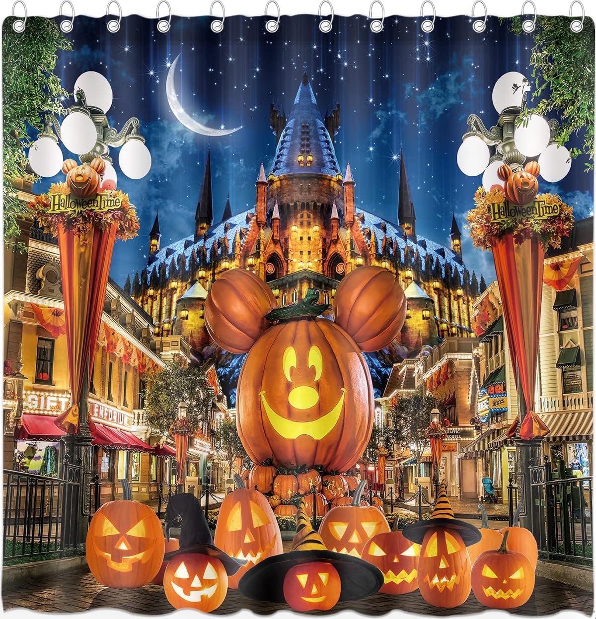 DePhoto Halloween Shower Curtain 72x72inch