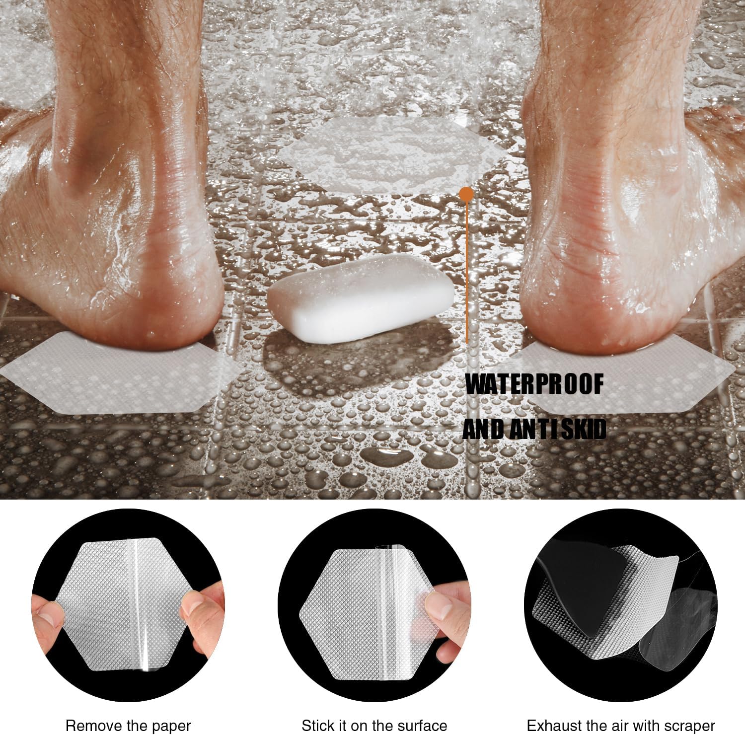 Secopad Non-Slip Bathtub Stickers with Scraper