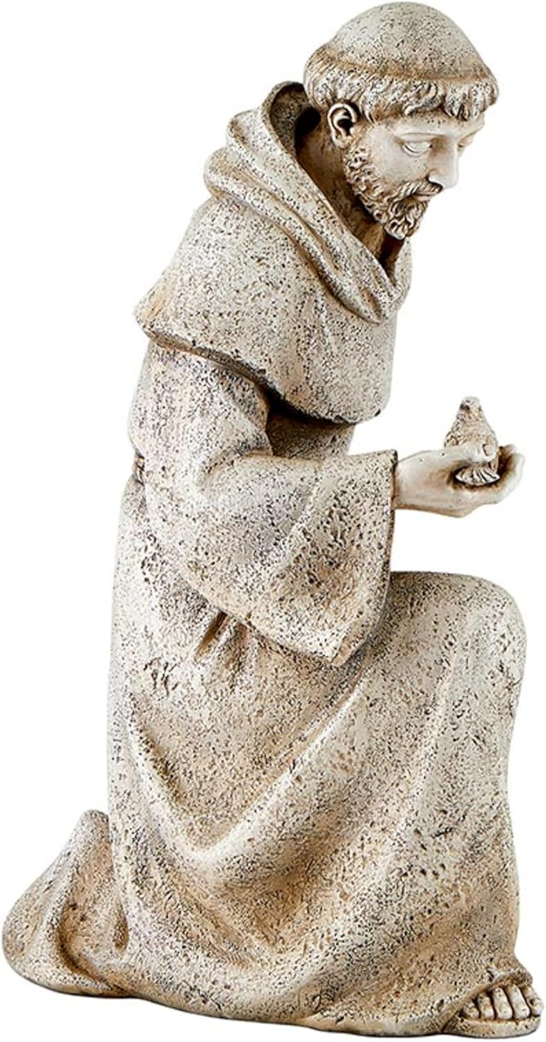 Garden Statue - Saint Francis of Assisi 145 Tall Kneeling with Bird 1