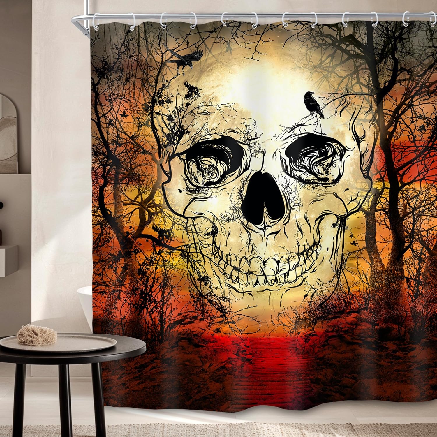 SVBright Gothic Skull Shower Curtain Set 60x72