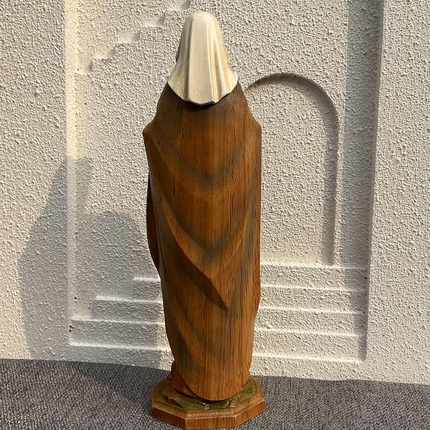 XXLTY Exquisite Solid Wood Virgin Mary Statue with Sacred Heart