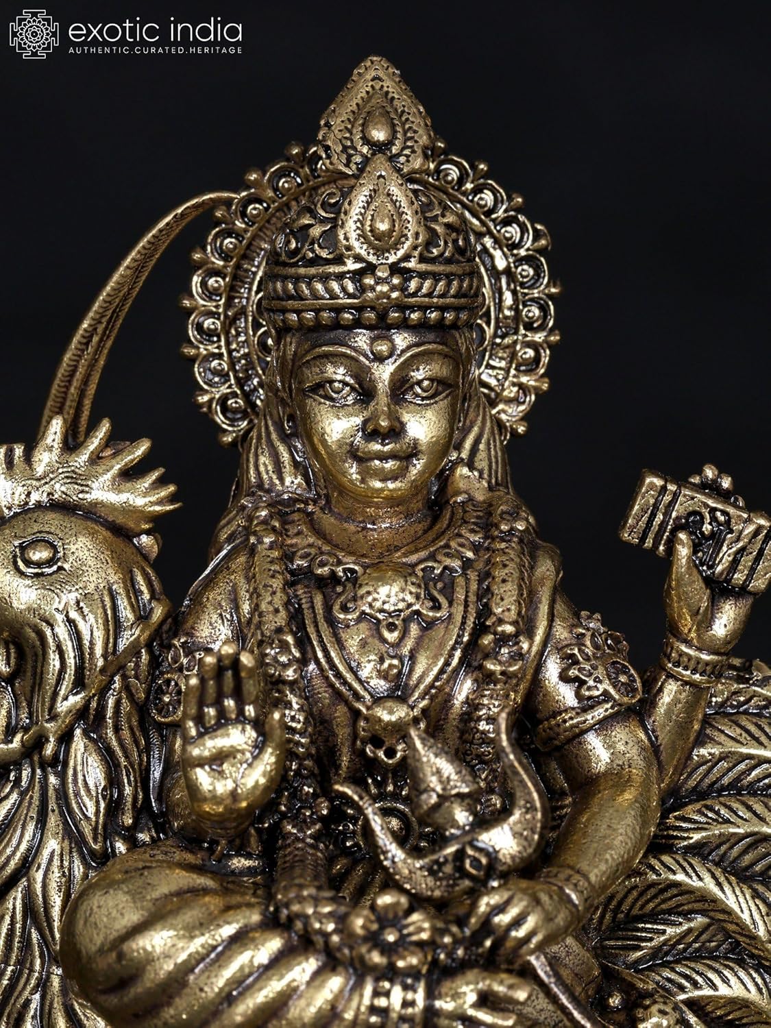 Small Superfine Mata Bahuchara Brass Statue Religious Idol for Pooja Mandir