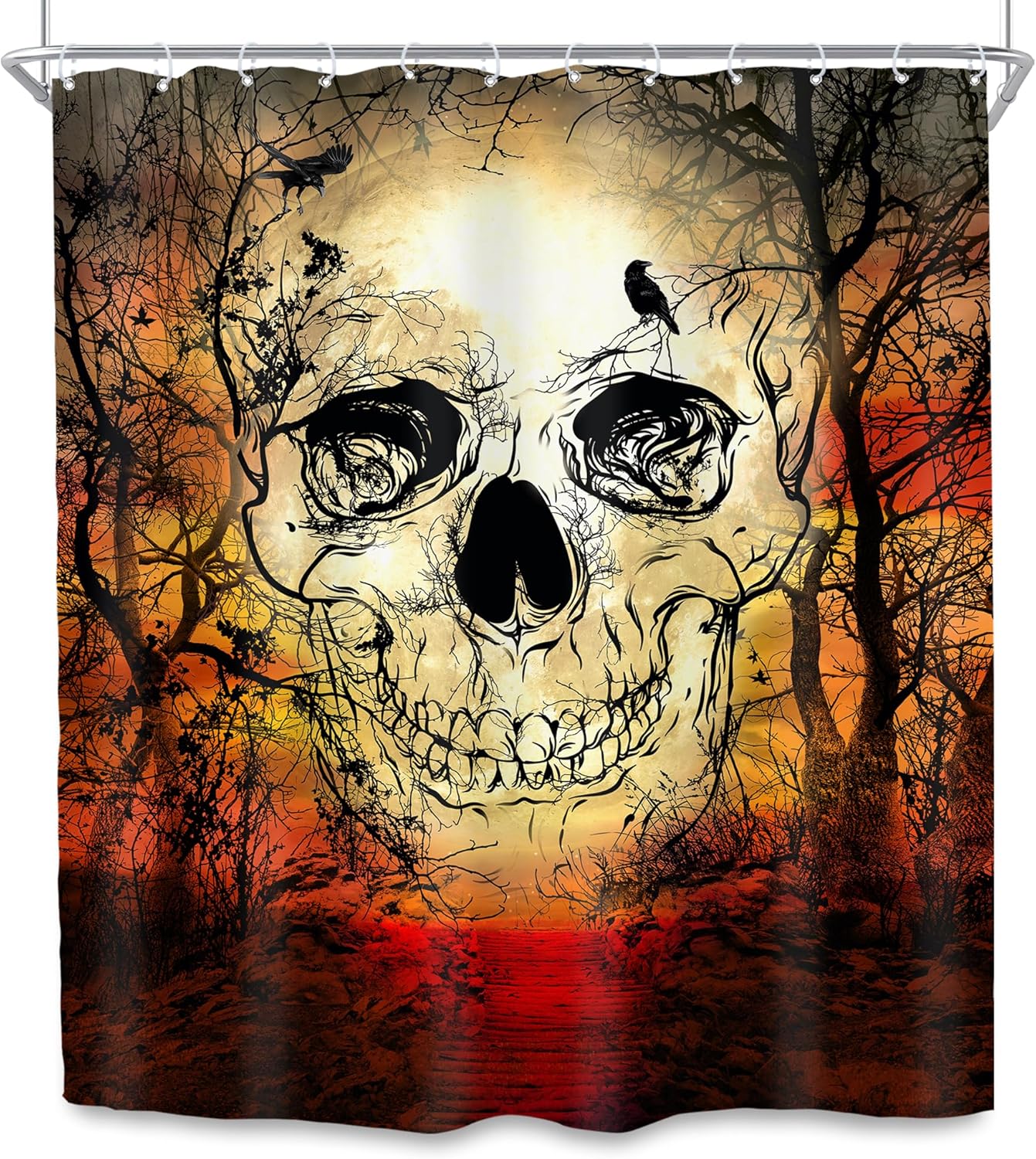 SVBright Gothic Skull Shower Curtain Set 60x72