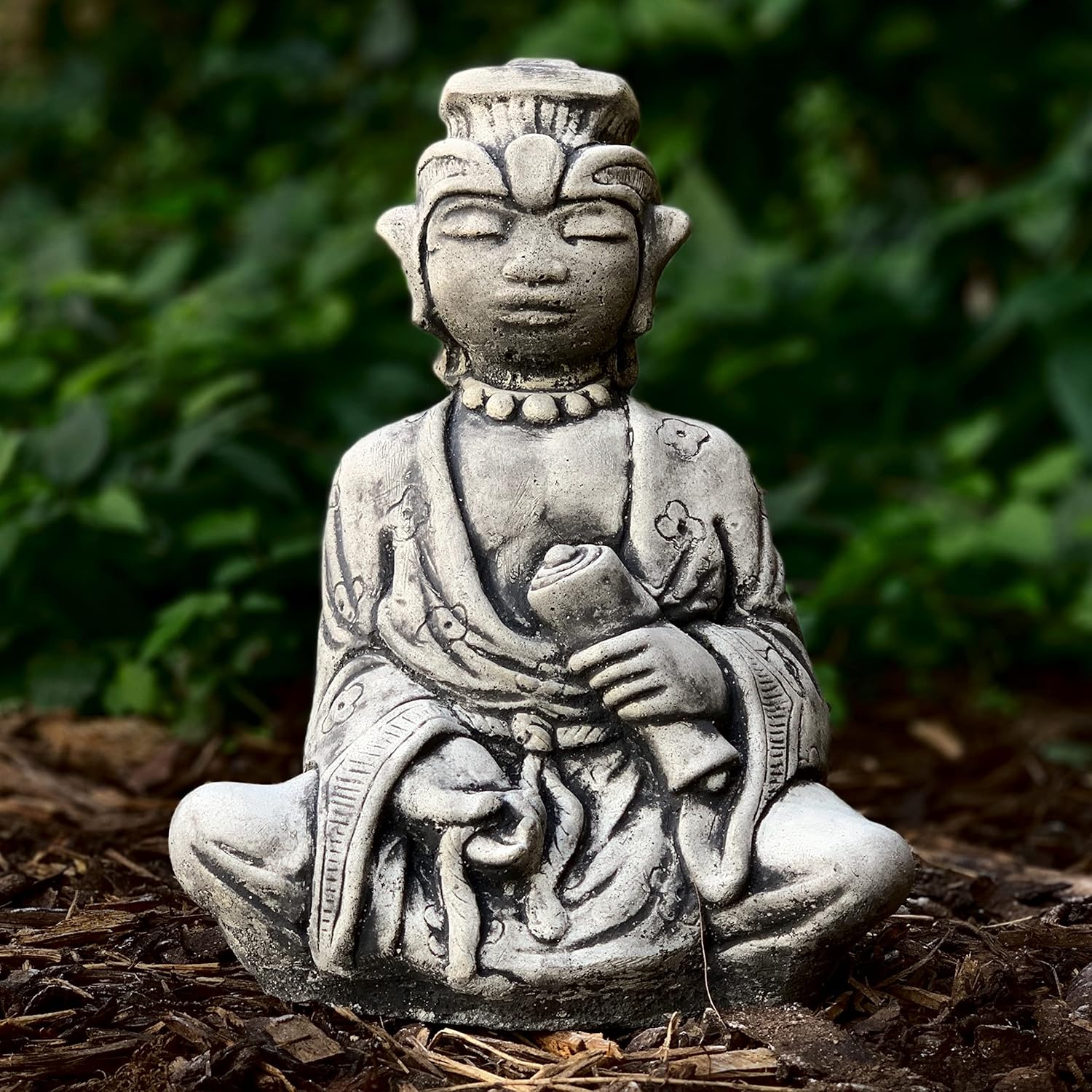 OLOMA Stone Sitting Chinese Man Statue