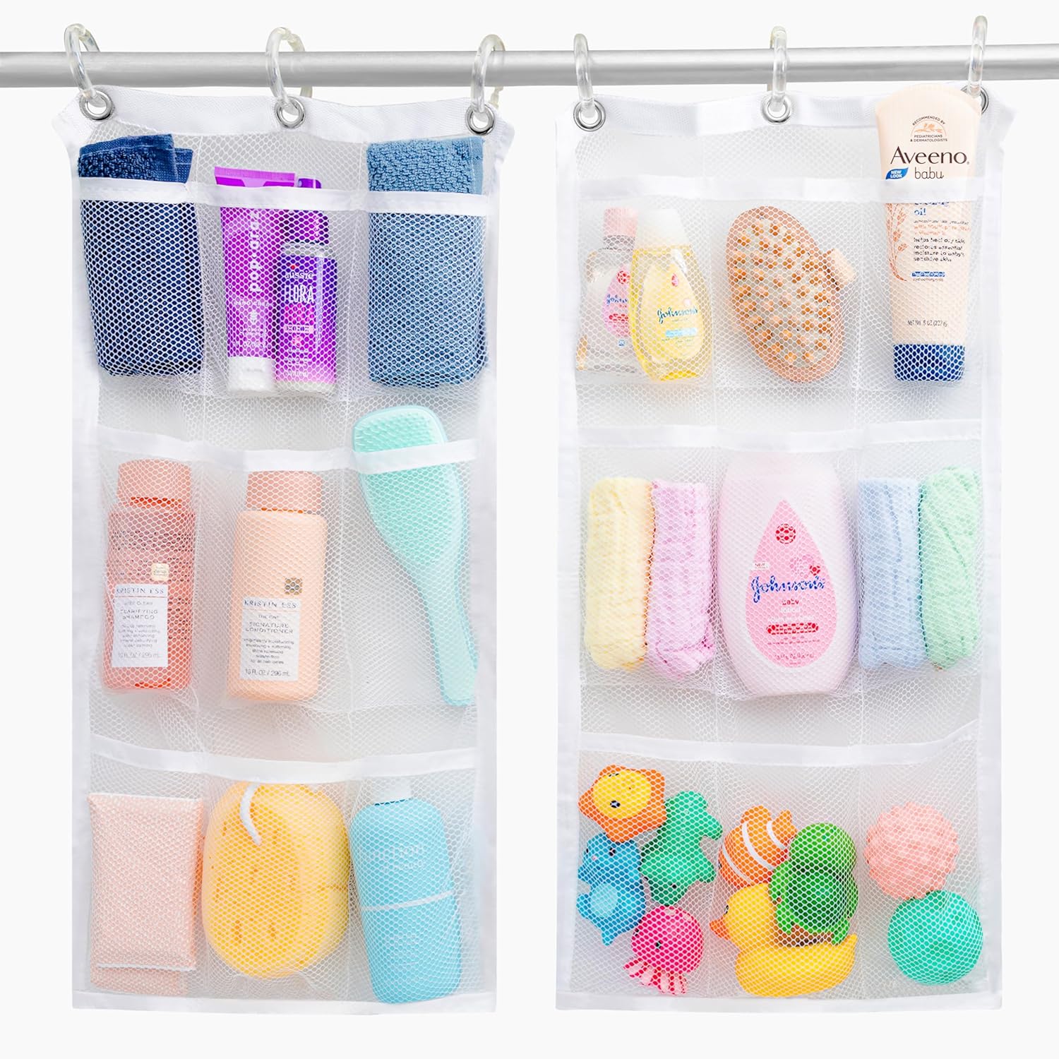 Handy Laundry 2-Pack Shower Organizer with 9 Pockets 1