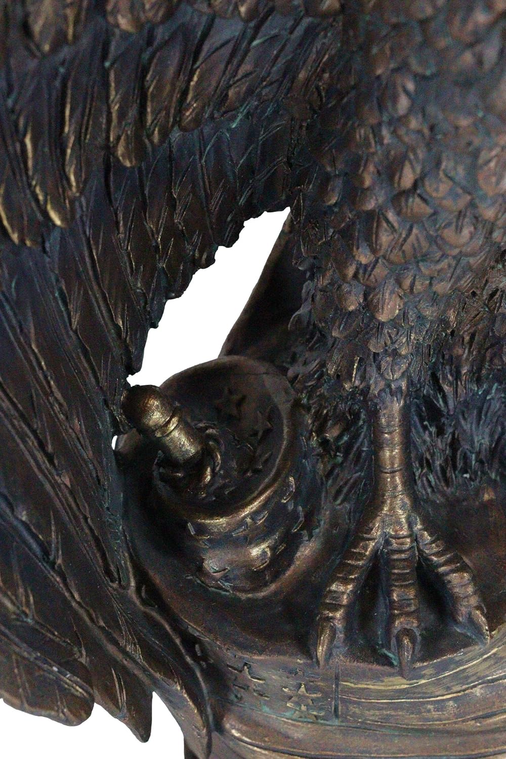 Ebros Gift Patriotic Bald Eagle Flag Statue
