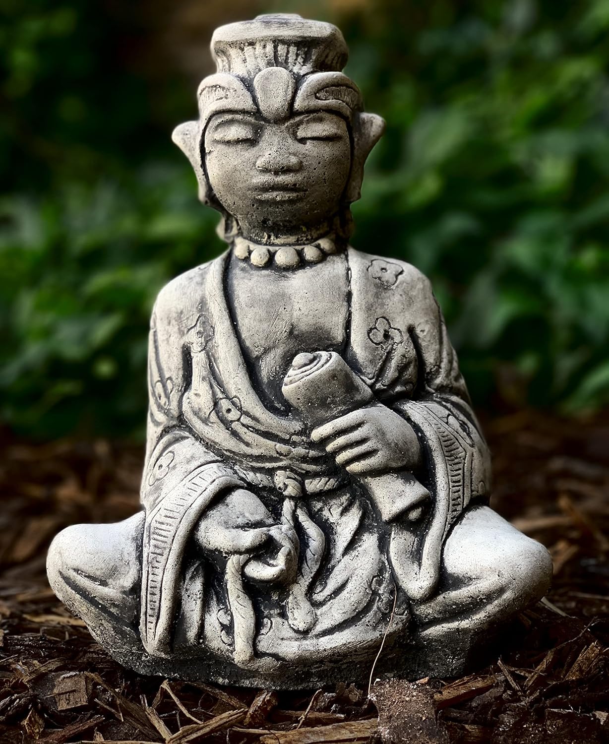 OLOMA Stone Sitting Chinese Man Statue